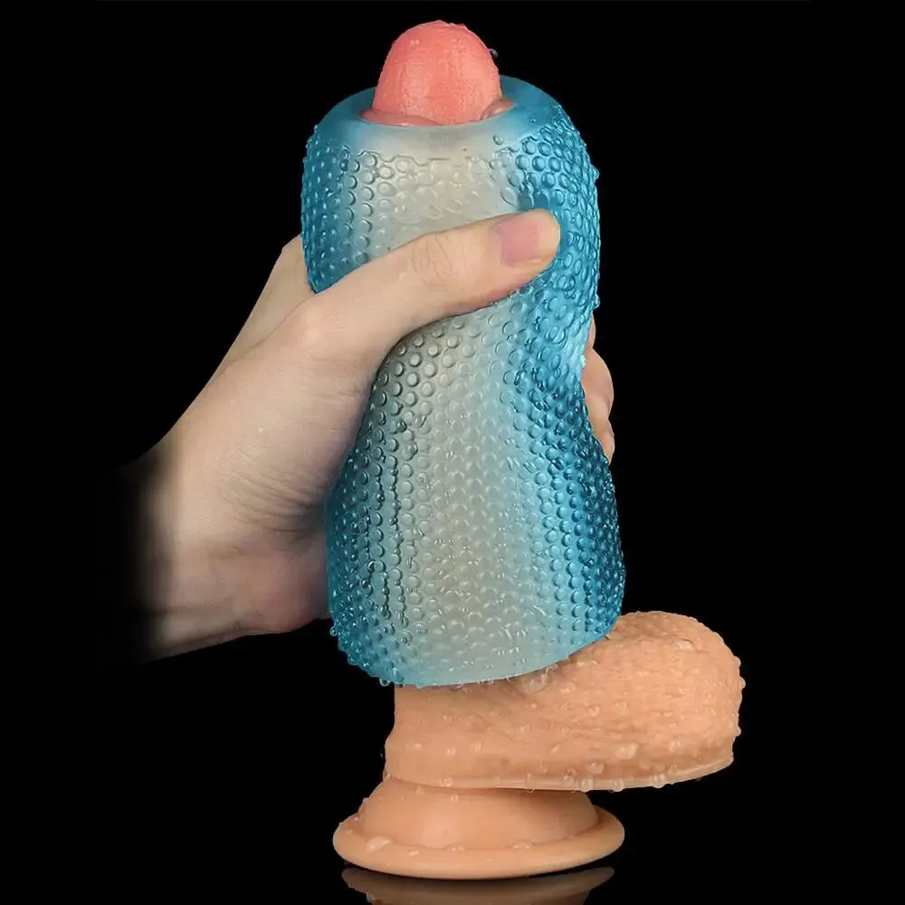 5-inch Blue Textured Male Masturbator