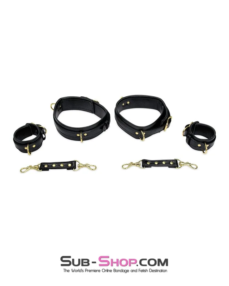 9990M      Gold Standard Supple Thigh Cuffs with Wrist Cuffs and Connections Set