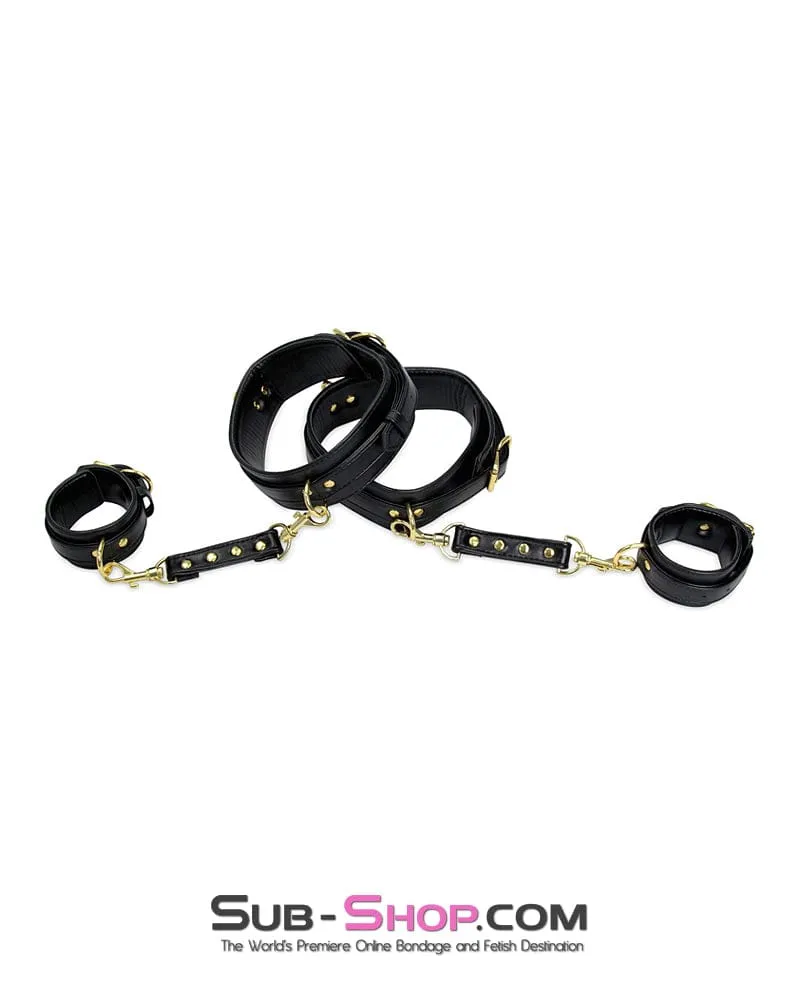 9990M      Gold Standard Supple Thigh Cuffs with Wrist Cuffs and Connections Set