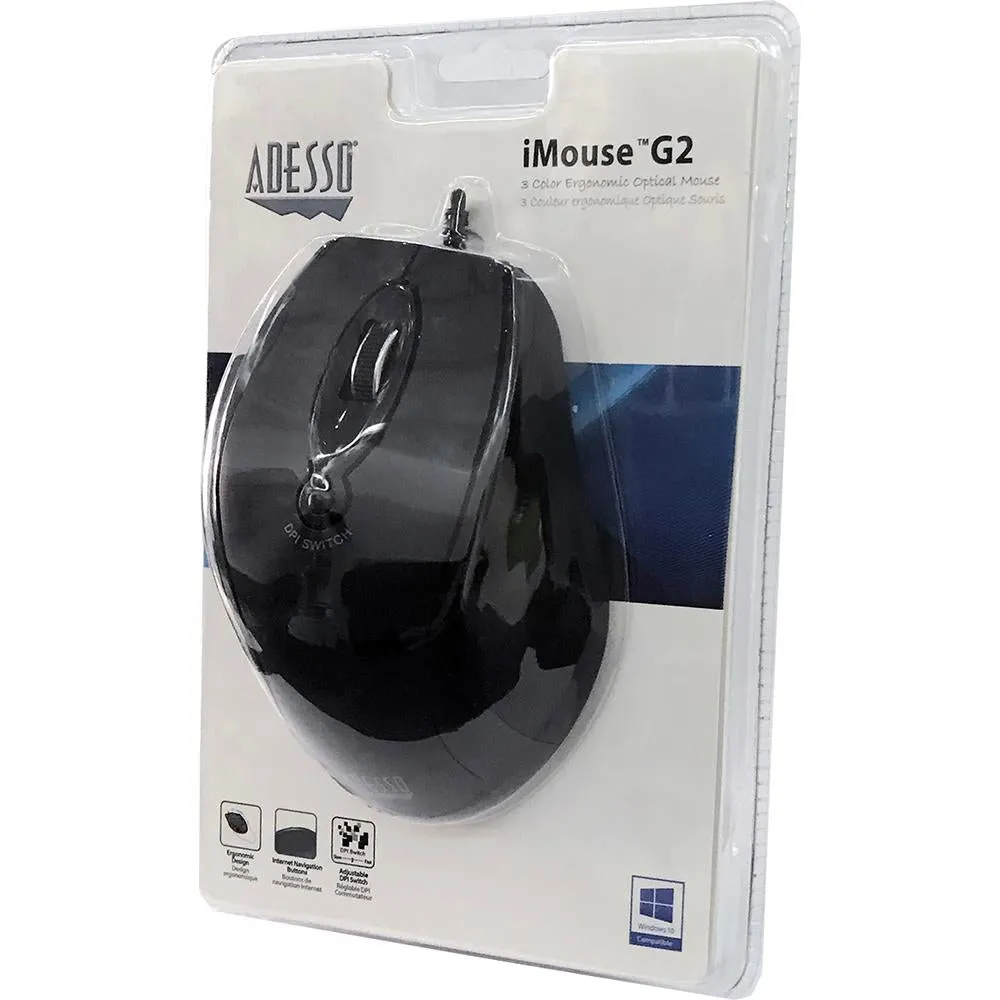 Adesso iMouse G2 Ergonomic Optical Mouse