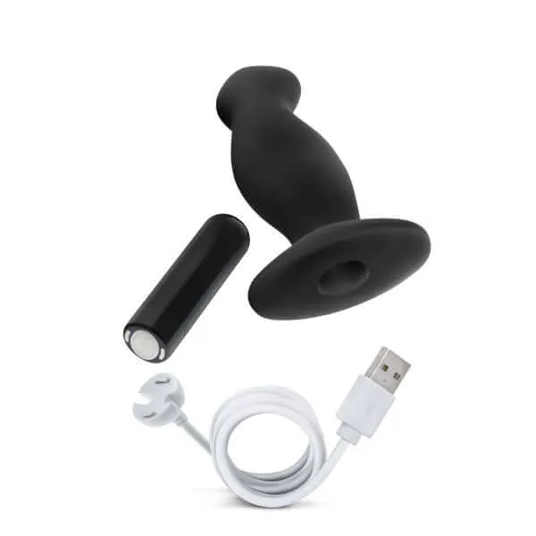 Anal Adventures Platinum Silicone Vibrating Prostate Massager 02 Black