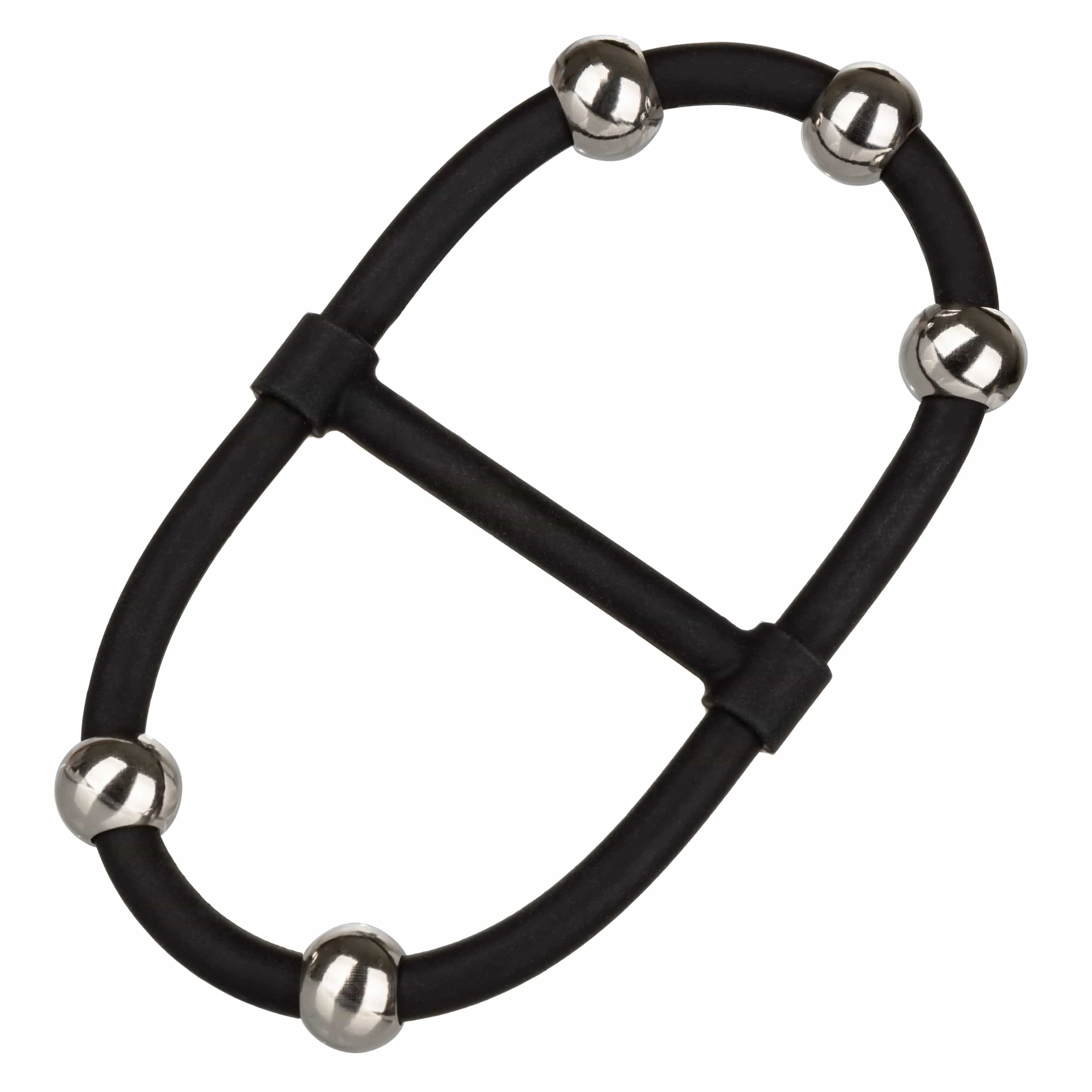 California Exotics - Steel Beaded Dual Silicone Maximizer Dual Cock Ring (Black)