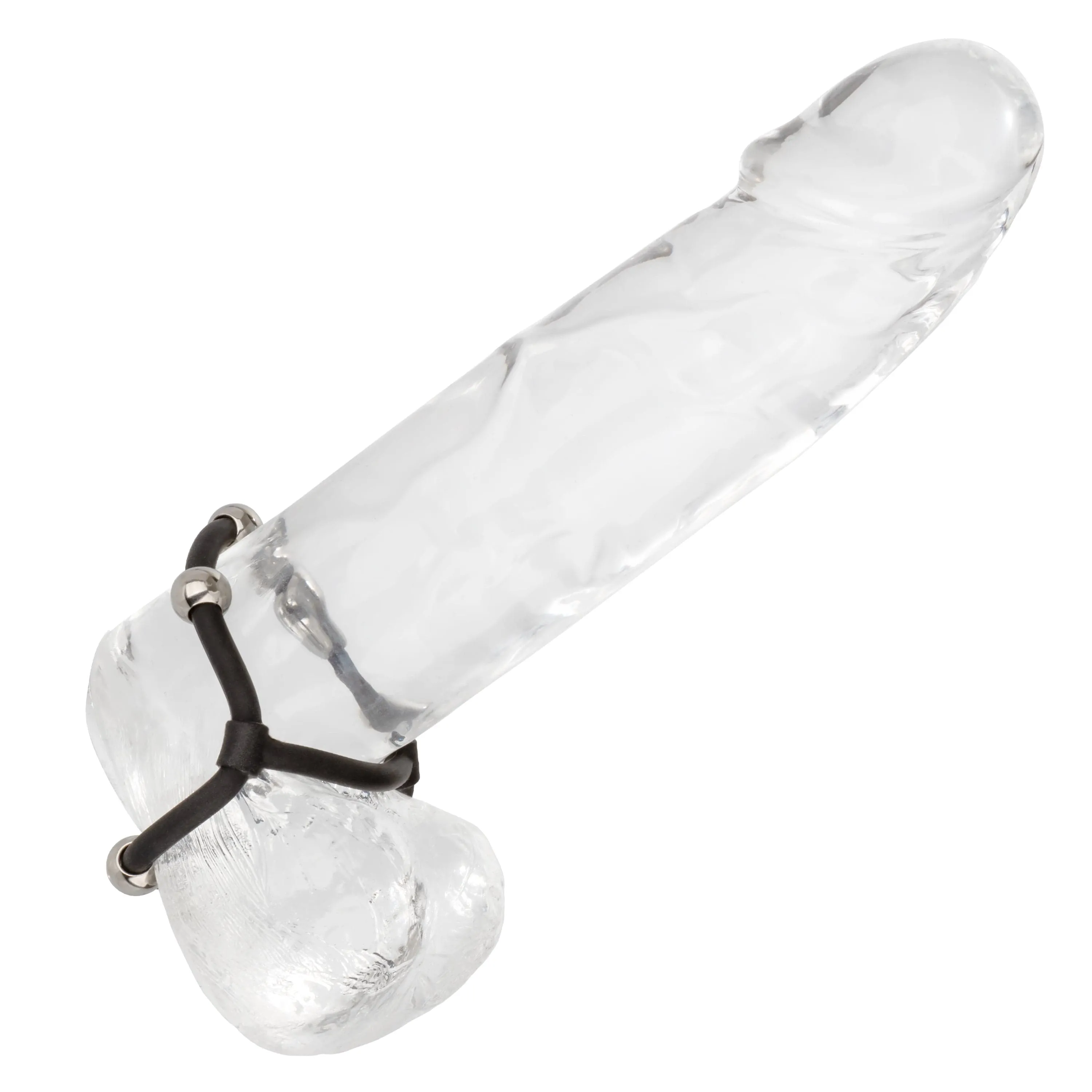 California Exotics - Steel Beaded Dual Silicone Maximizer Dual Cock Ring (Black)