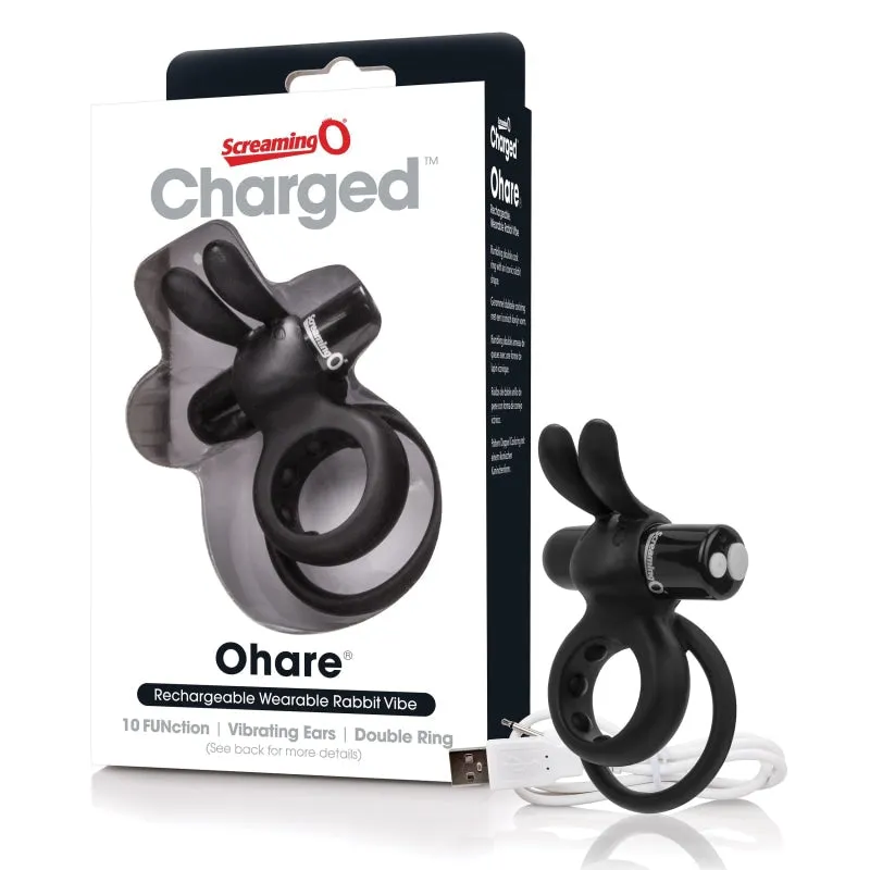 Charged Ohare Rechargeable Rabbit Vibe - Black