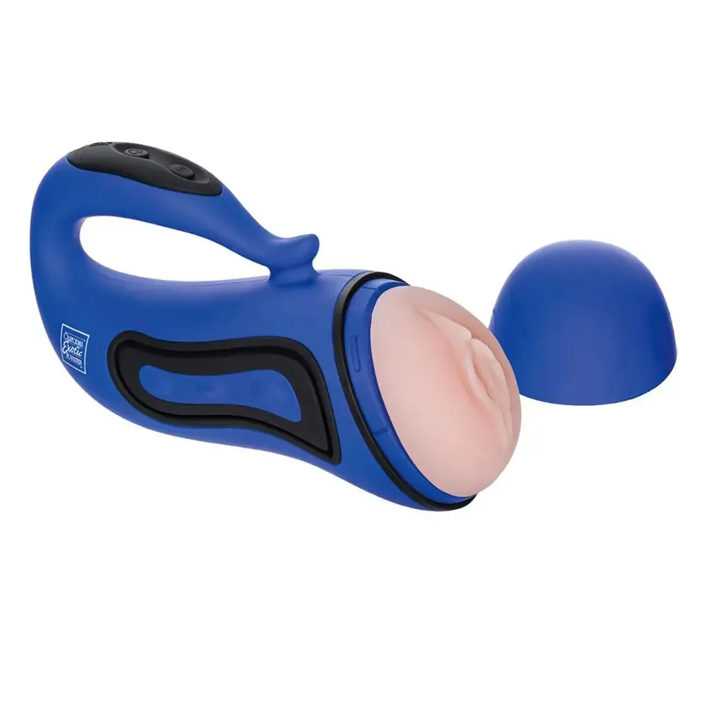 Colt Blue Rechargeable Vibrating Pocket Pussy with 30-functions for Men