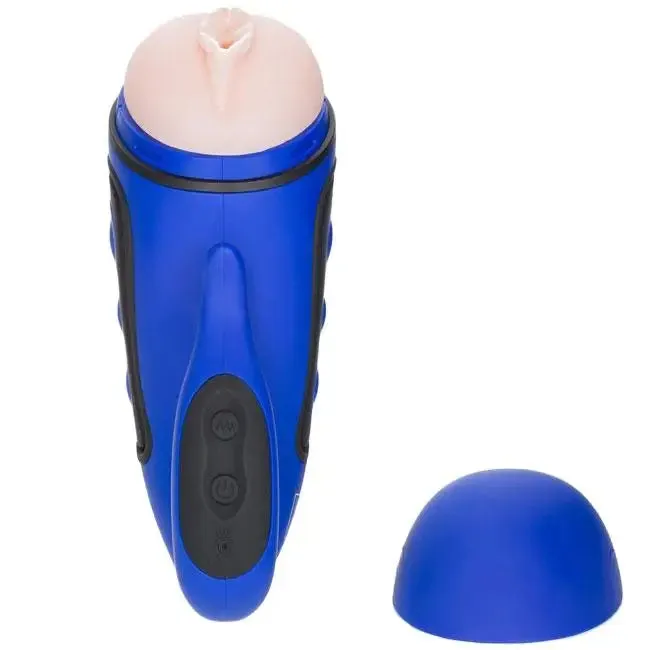 Colt Blue Rechargeable Vibrating Pocket Pussy with 30-functions for Men