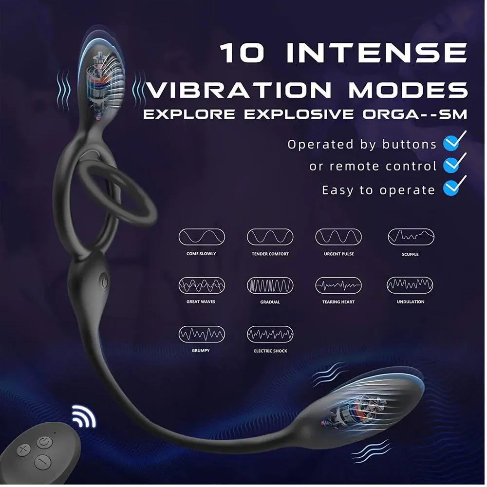 Double Ring Vibrating Egg Vibrator Cock Ring Remote Control