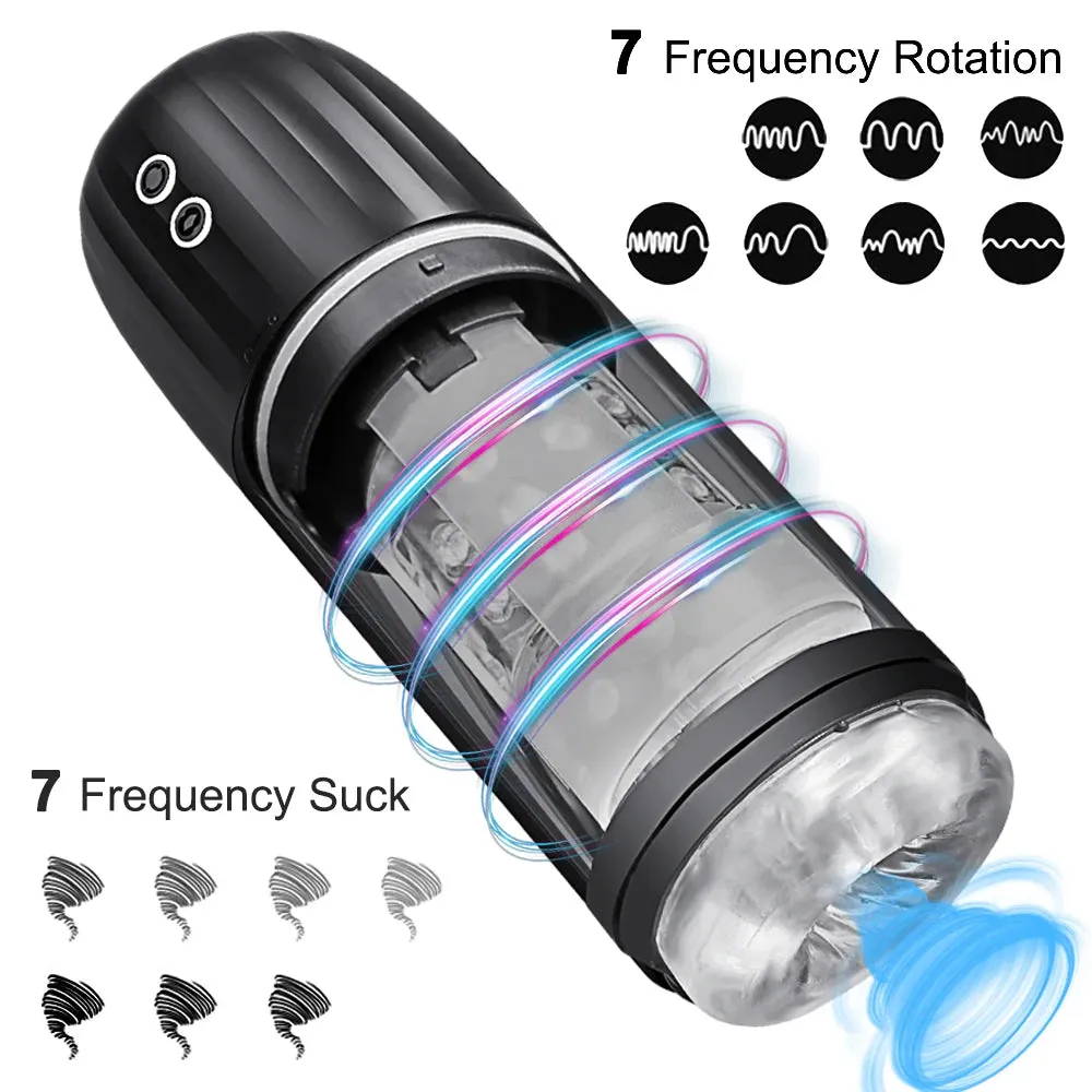 Electric Male Masturbator IPX8 Waterproof 7 Sucking & Spinning Modes