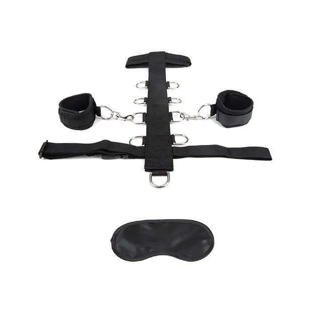 Lux Fetish - 3 pc Adjustable Neck and Wristraint Set (Black)