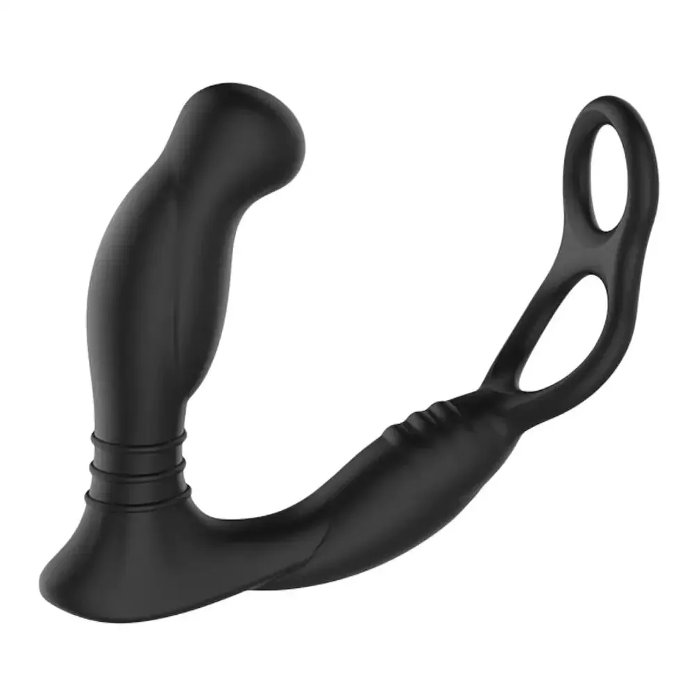 Nexus Silicone Black Rechargeable Dual Anal Cock Ring