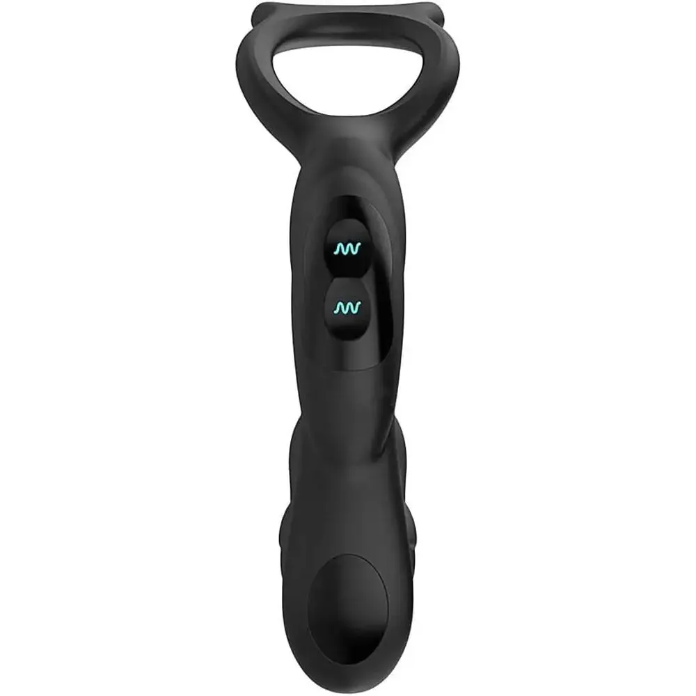 Nexus Silicone Black Rechargeable Dual Anal Cock Ring