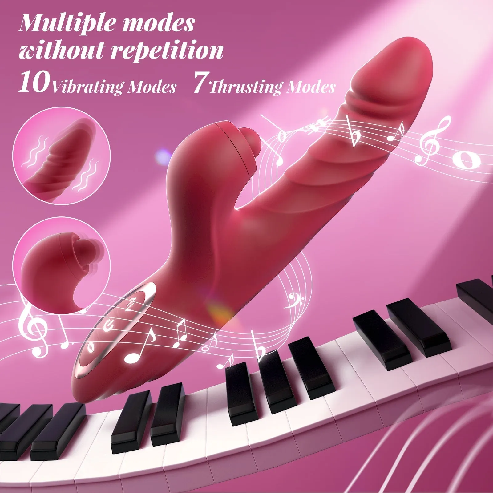 Pam - 4 in 1 G Spot Thrusting & Sucking Vibrator Clitoral Stimulator