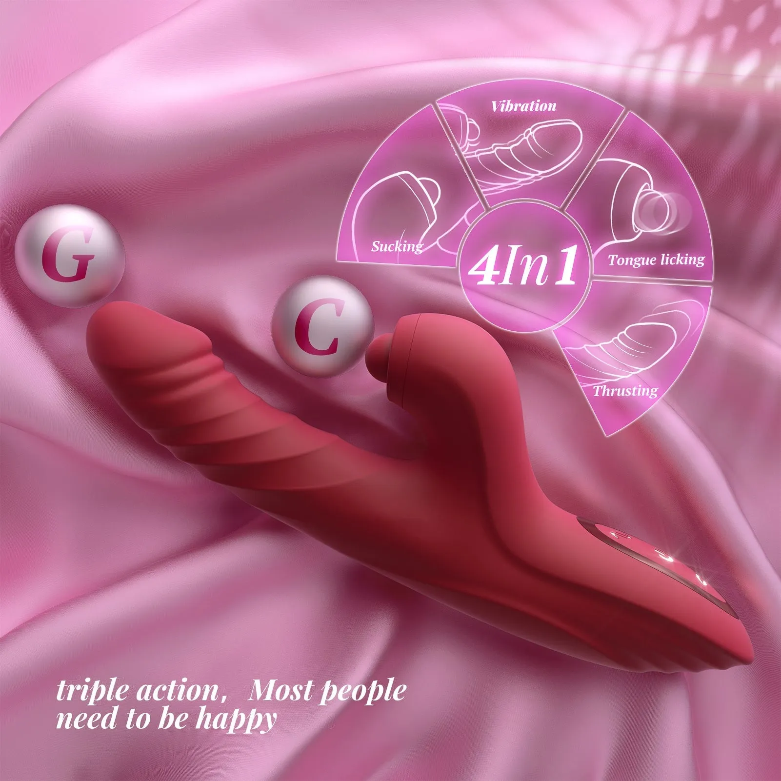 Pam - 4 in 1 G Spot Thrusting & Sucking Vibrator Clitoral Stimulator