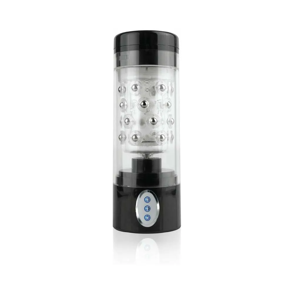 PDX Roto-Bator Ass Rotating Masturbator Clear/Black