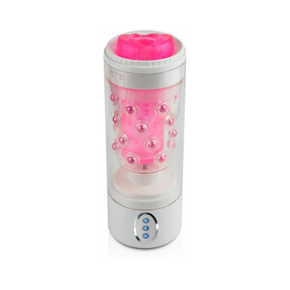 PDX Roto-Bator Pussy Rotating Masturbator Clear/Pink