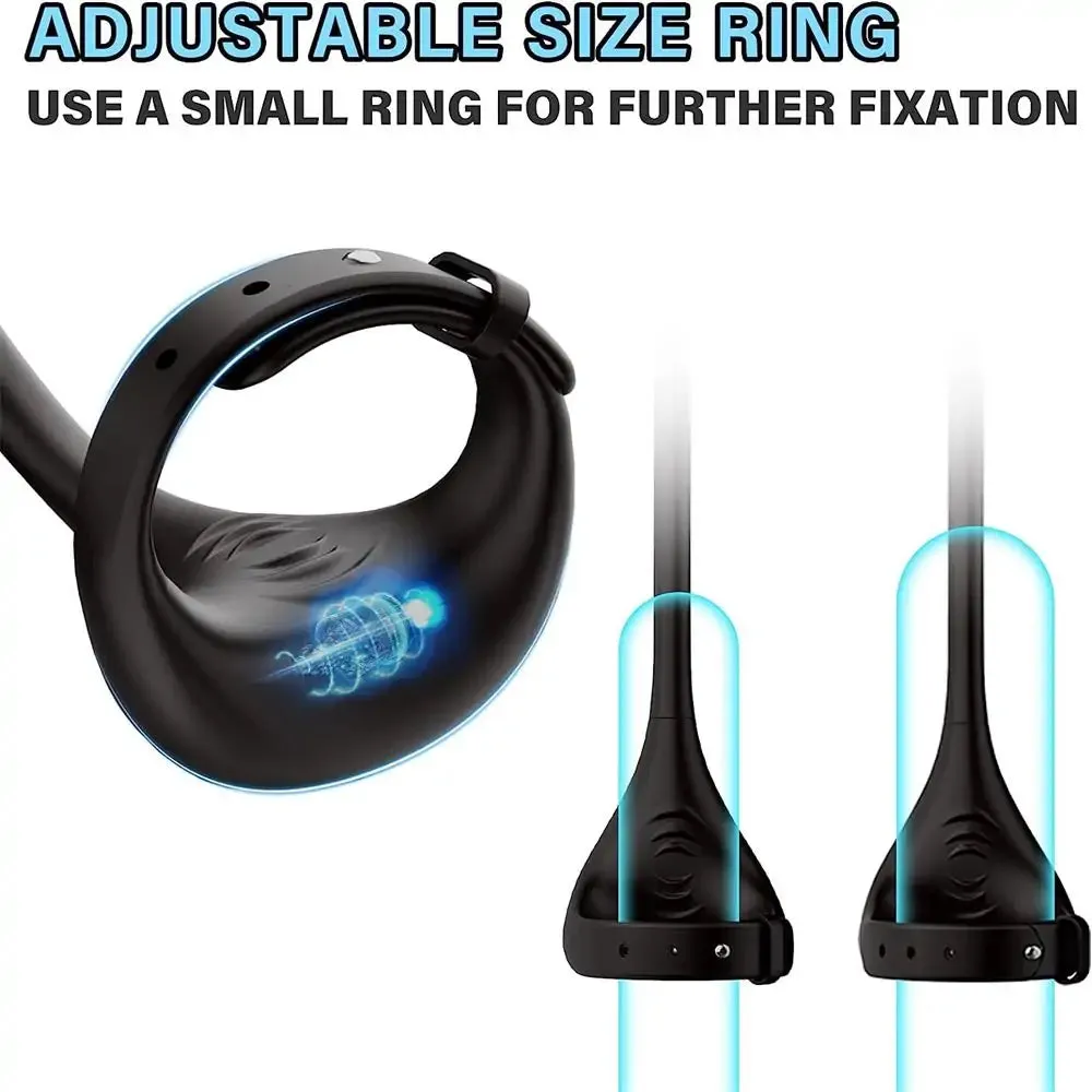 Prostate Massager Anal Vibrator with Adjustable Penis Rings