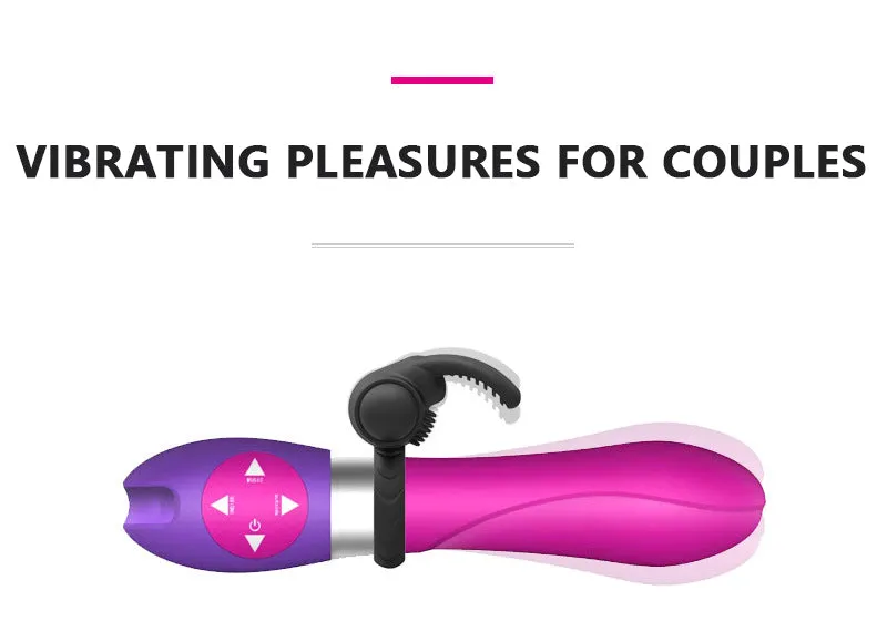 Rabbit Ear Silicone Vibration Massaging Cock Ring