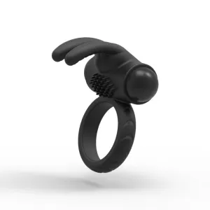 Rabbit Ear Silicone Vibration Massaging Cock Ring