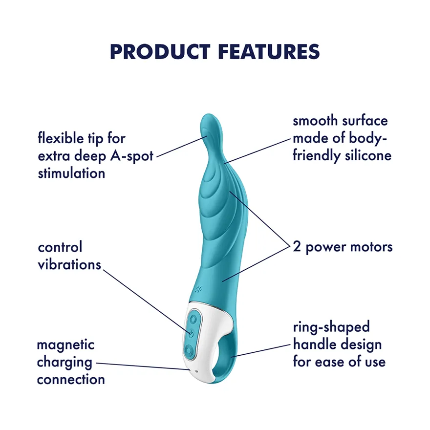 Satisfyer A-Mazing 2 Dual Motor Silicone 12 Mode Vibrating A-Spot Stimulator