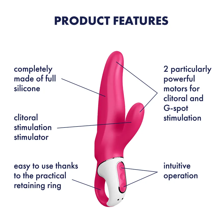 Satisfyer Mr. Rabbit Vibrator G-Spot and Clitoris Stimulator Waterproof Pink