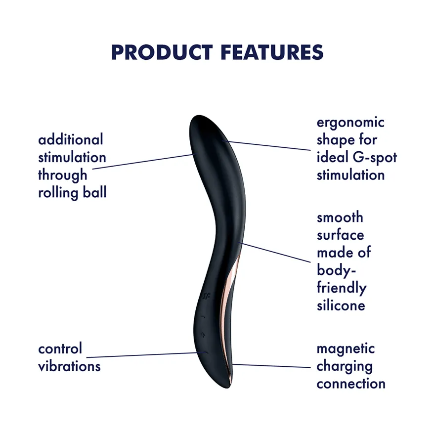 Satisfyer Rrrolling Explosion 12 Function G Spot Vibrator with Rolling Ball Stimulator Black