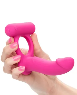 Silicone Rechargeable Double Diver Couples Ring - Pink