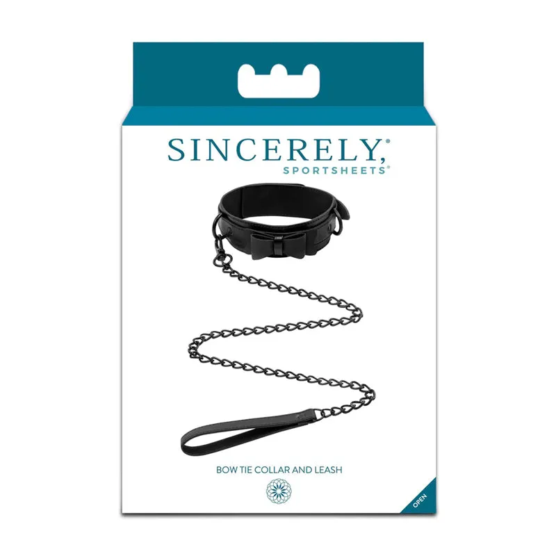 Sincerely, Sportsheets Bow Tie Adjustable Collar and Leash Black