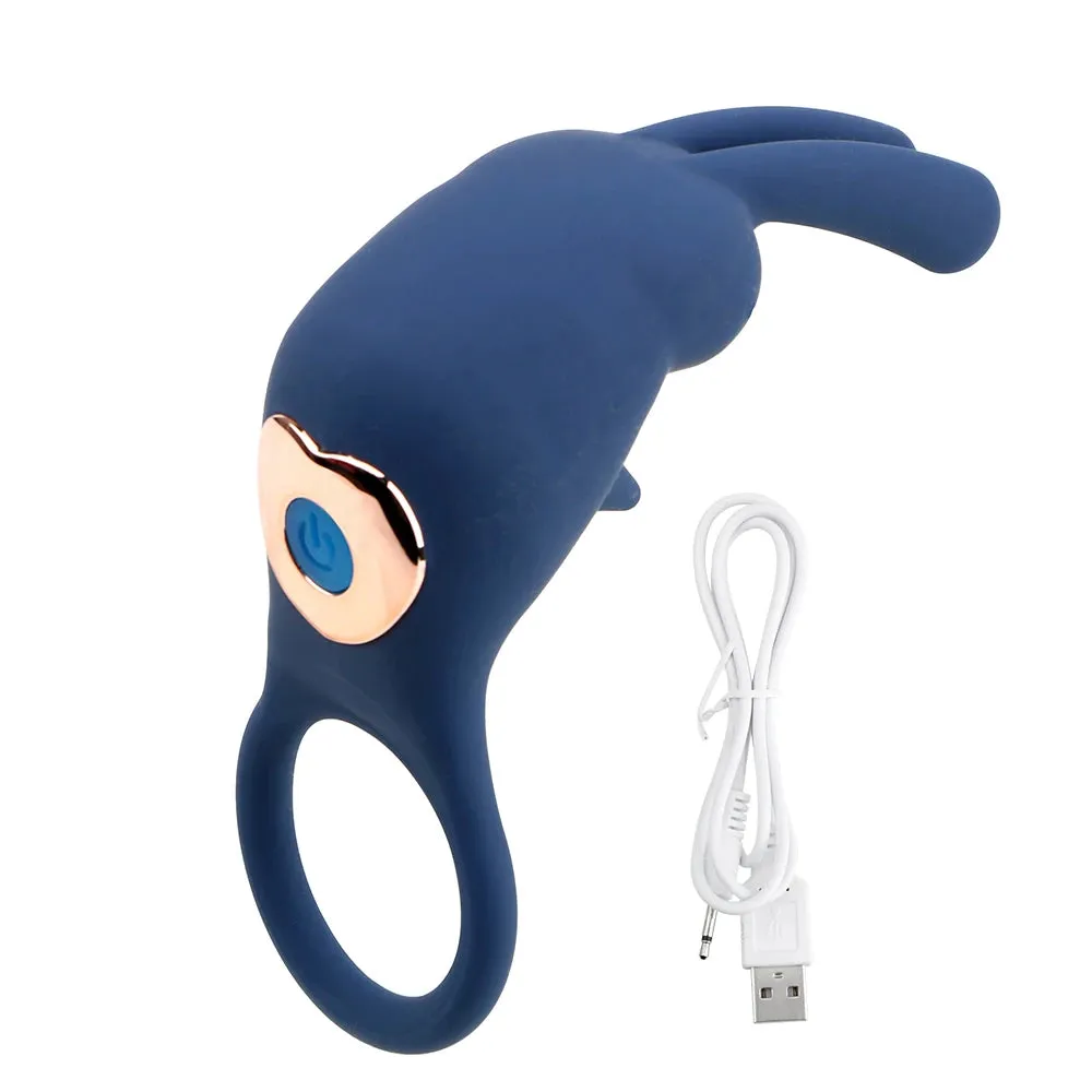 Vibrating Cock Ring Clit Stimulator - Rabbit Clitoral Vibrator Couple Sex Toys