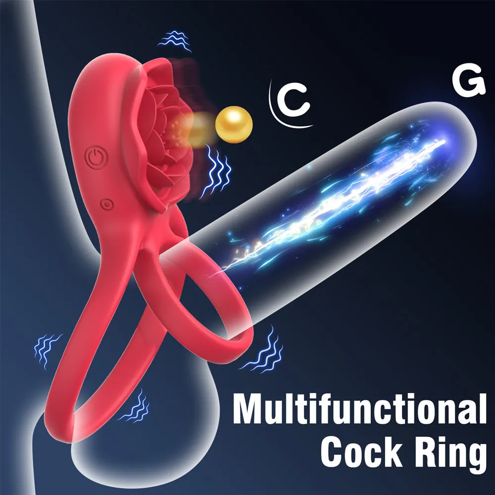 Vibrating Cock Ring Rose Vibrator Clitoral Stimulator for Couples