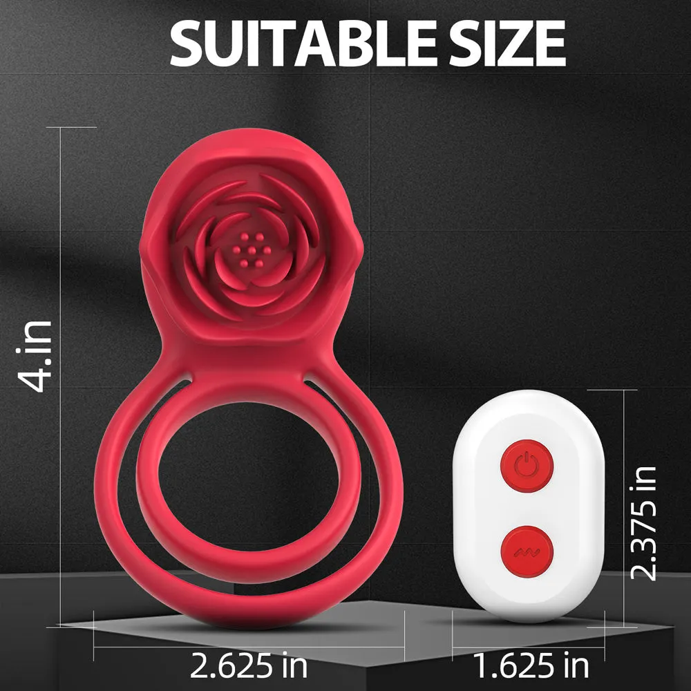 Vibrating Cock Ring Rose Vibrator Clitoral Stimulator for Couples