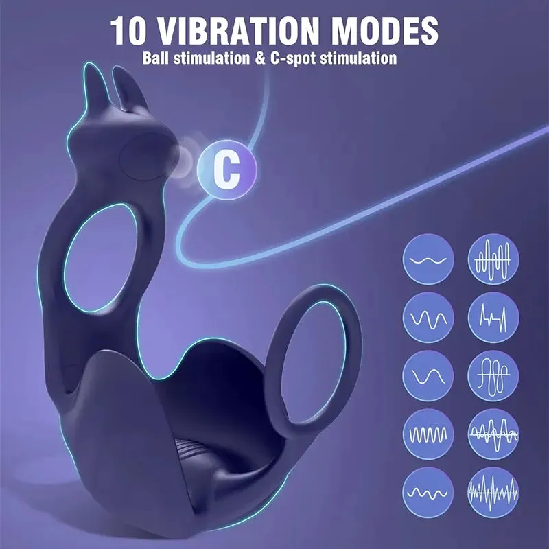 Vibrating Cock Ring with Testicle Stimulator