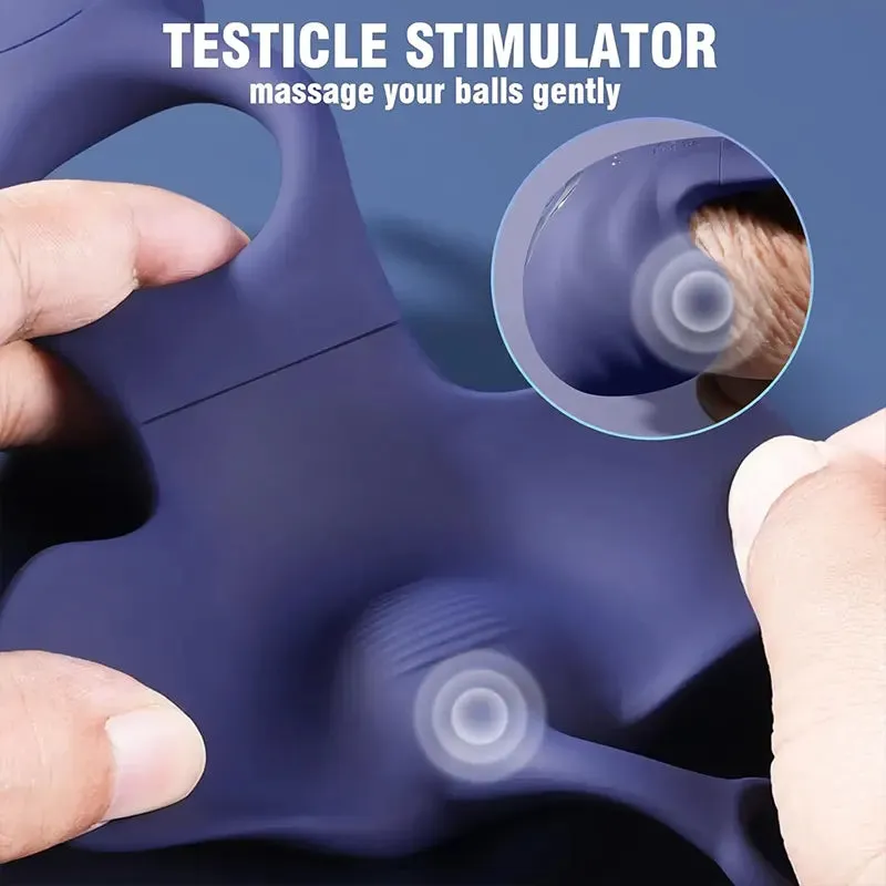 Vibrating Cock Ring with Testicle Stimulator