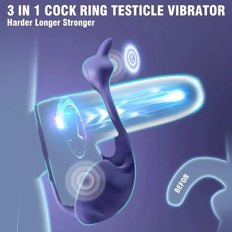 Vibrating Cock Ring with Testicle Stimulator