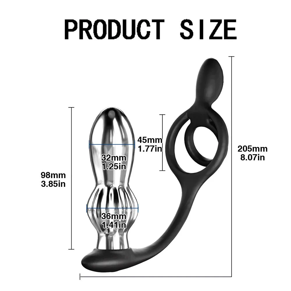 Vibrating Prostate Massager with Cock Ring with Remote