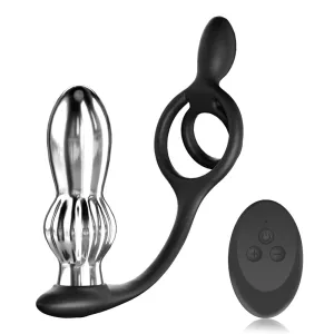 Vibrating Prostate Massager with Cock Ring with Remote