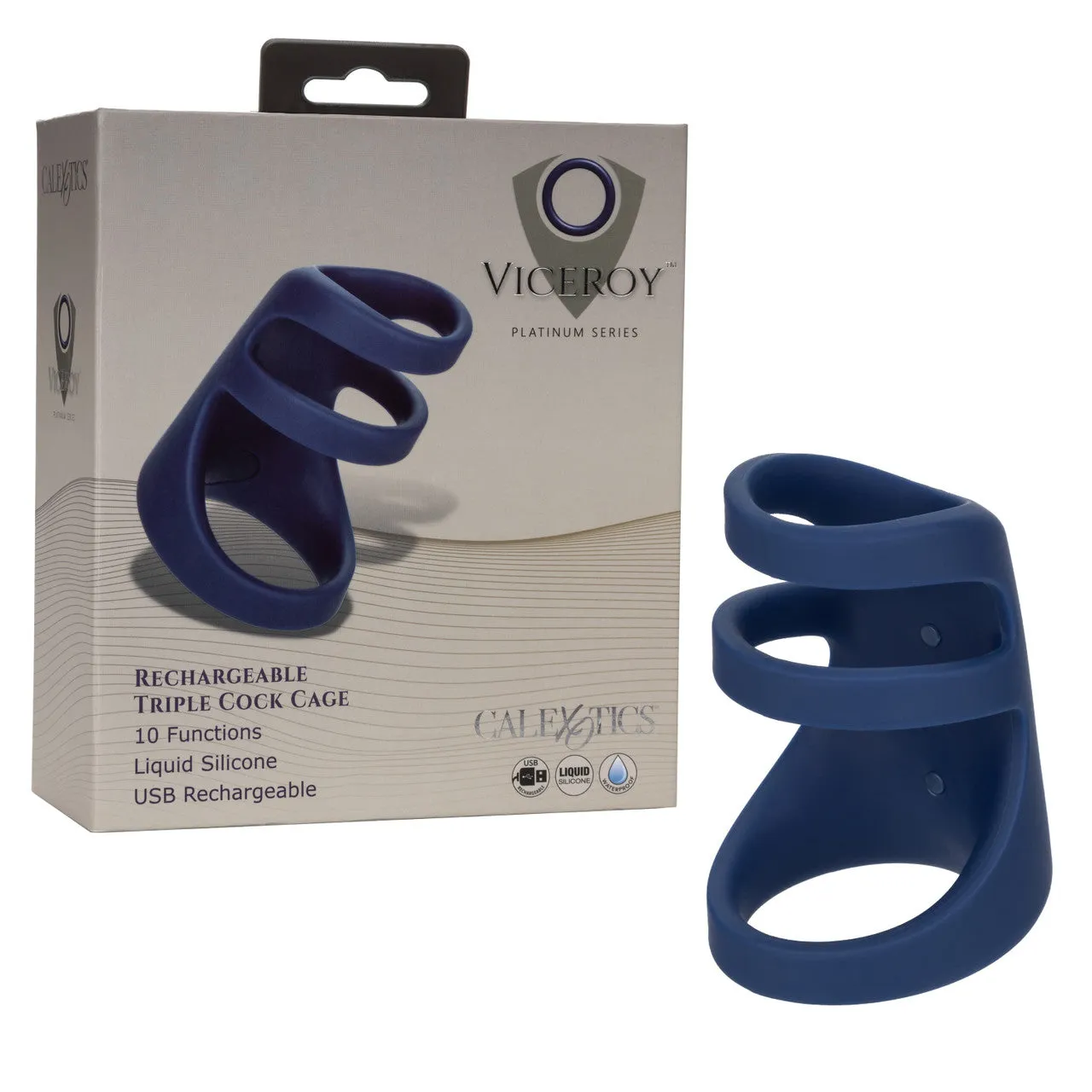 Viceroy Silicone Rechargeable Triple Cock Cage