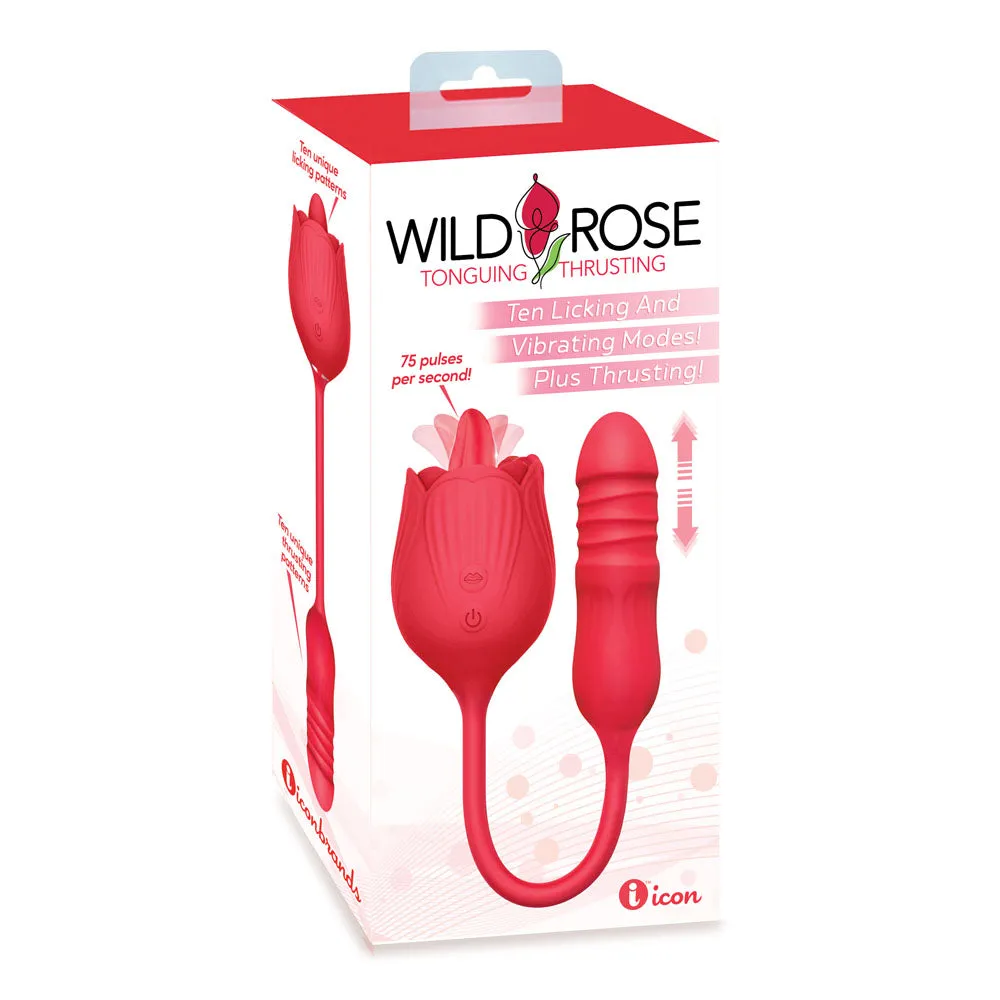 Wild Rose Lick & Thrust - Red USB Rechargeable Air Pulse Stimulator and Vibrator