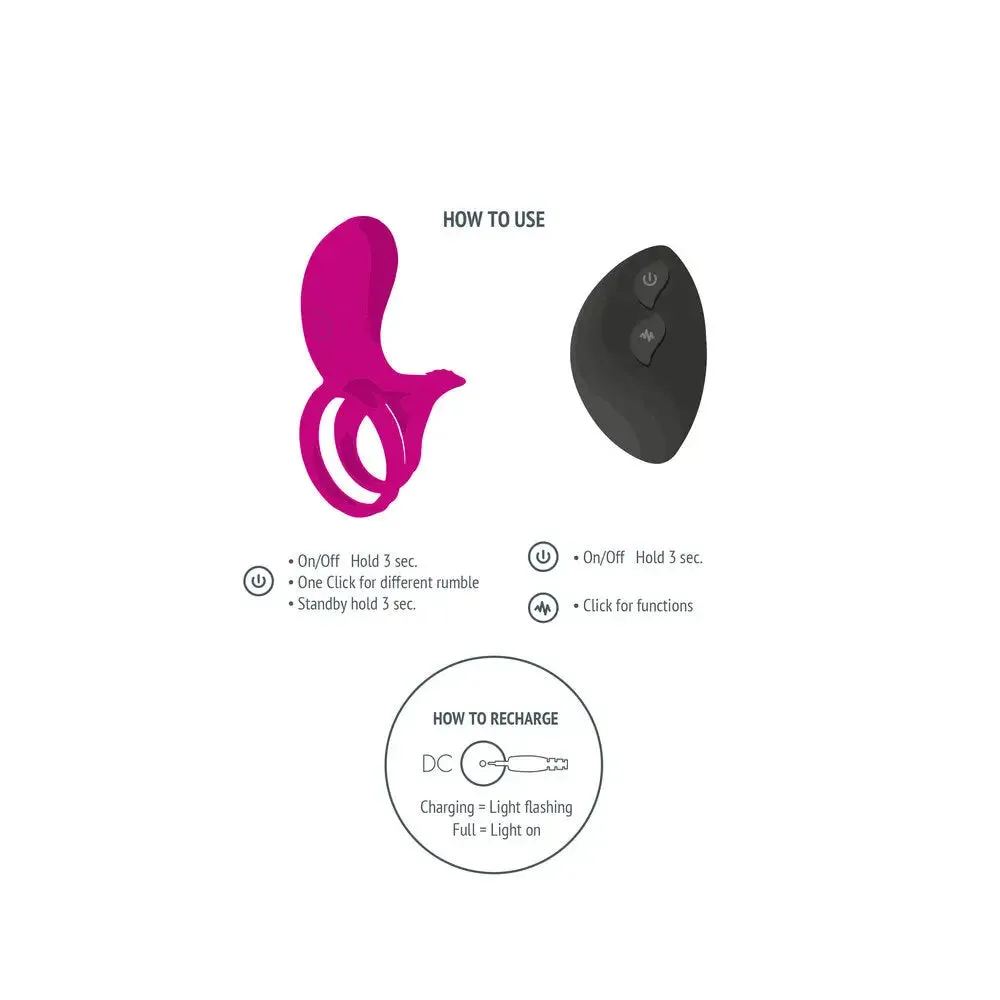 Xocoon Silicone Purple Rechargeable Double Cock Ring